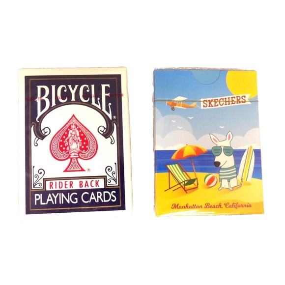 Bicycle Rider Back Playing Cards Air Cushion 808 Skechers Manhattan Beach Sealed - Picture 1 of 8